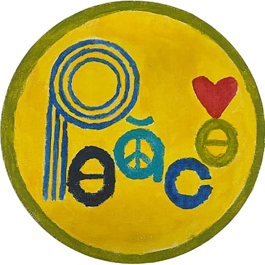 Jonathan Adler x Michaels 7" Round Peace Canvas Painting Kit